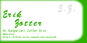 erik zotter business card